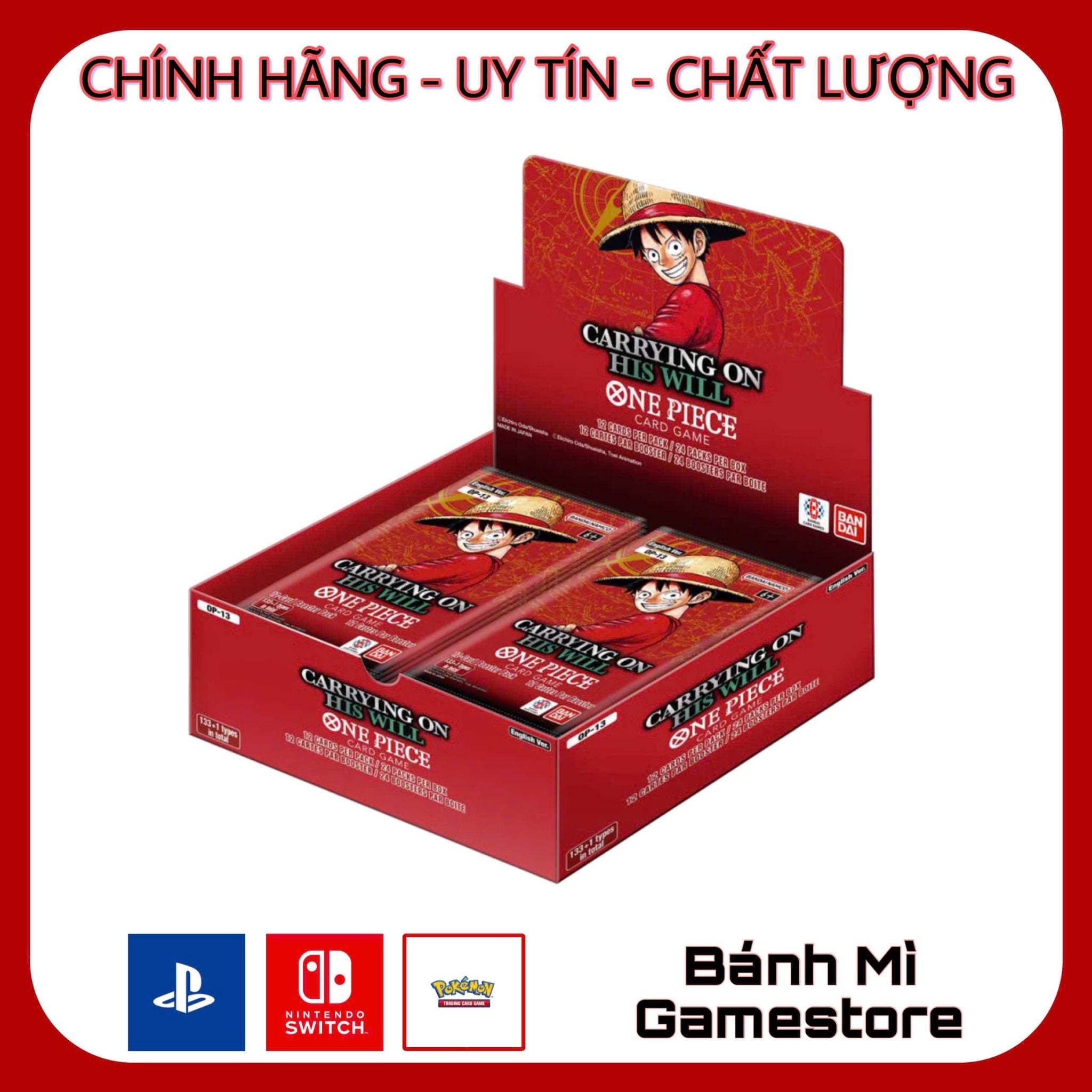 One Piece TCG: Carrying On His Will OP-13 English Booster Box Bnh M Game Store| Cn Game Cht, Nhai am M! One Piece TCG: Carrying On His Will OP-13 English Booster Box Bnh M Game Store| Cn Game Cht, Nhai am M!