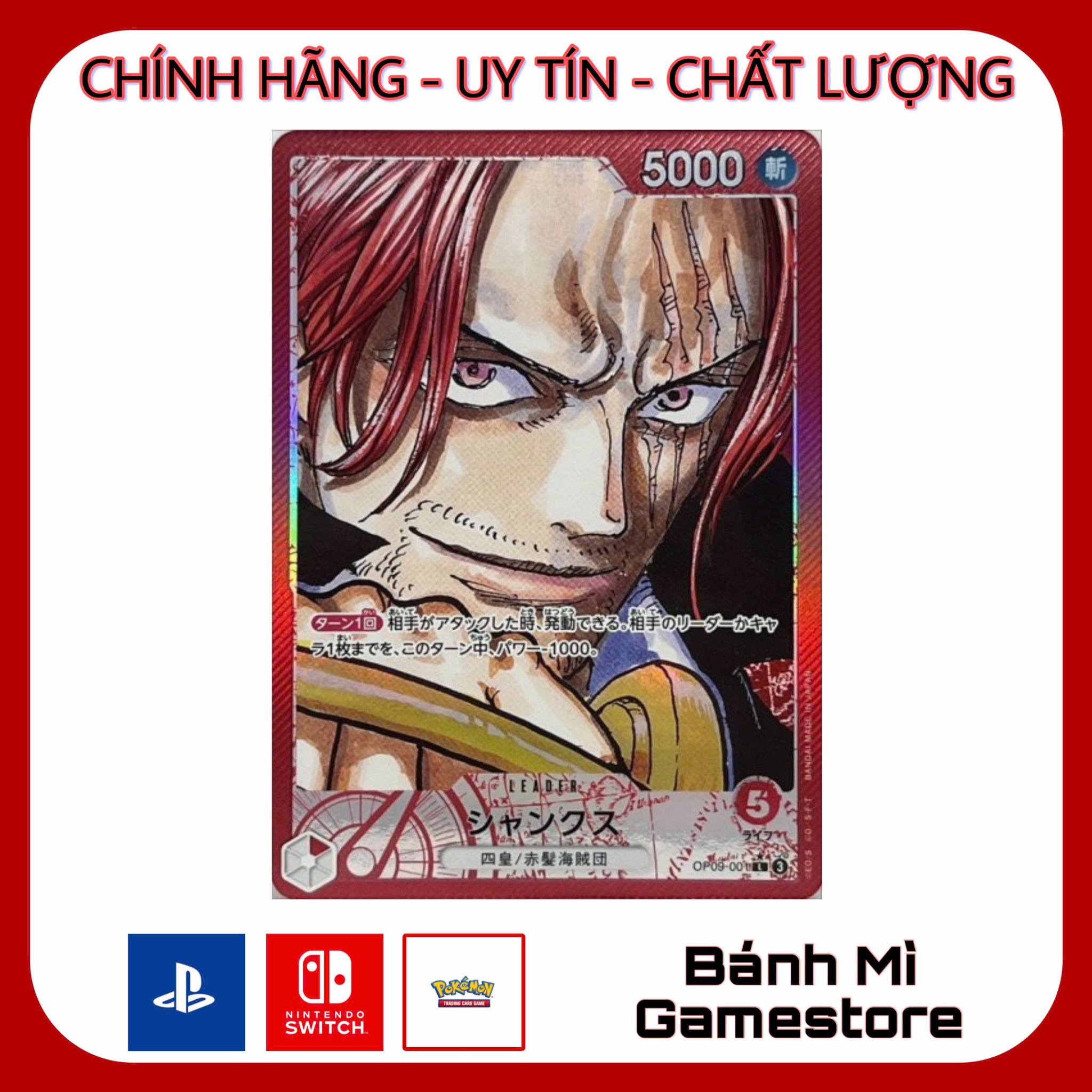 One Piece TCG: Shanks L OP09-001 Alt Art Emperors in the New World