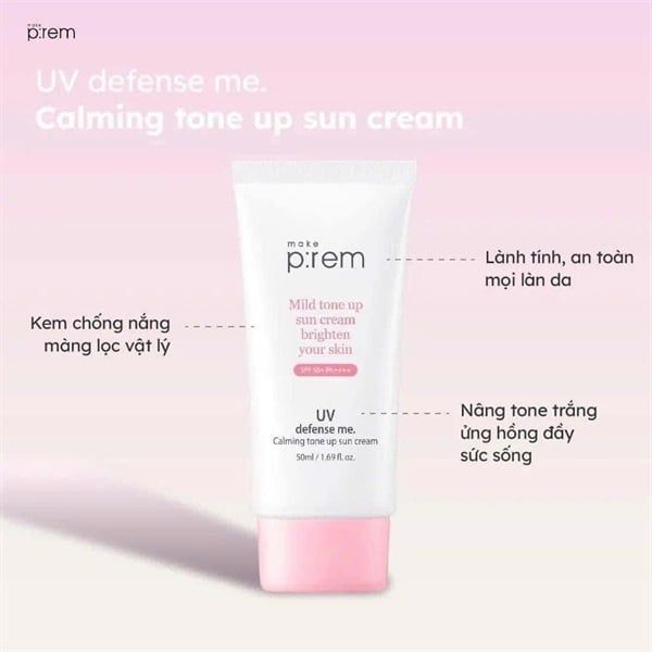 Kem chống nắng Make P:Rem UV defense Me calming tone up Sun Cream spf50+pa++++