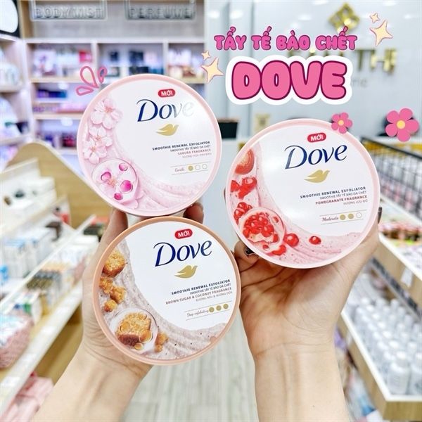 Dove tẩy tế bào chết dưỡng thể đường nâu, Hương Dừa 298g