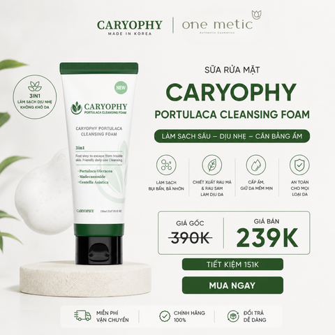 Sữa rửa mặt làm sạch da Caryophy 150ml (Caryophy Portulaca Cleansing Foam 150ml) (Chai)