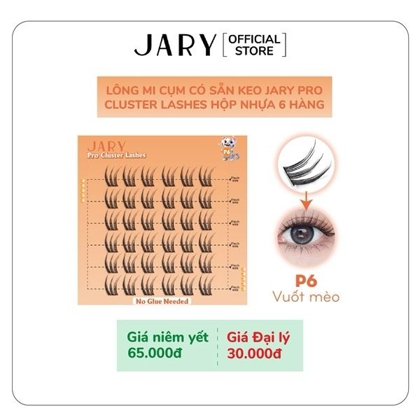 Lông mi cụm sẵn keo Jary Pro ( P6)