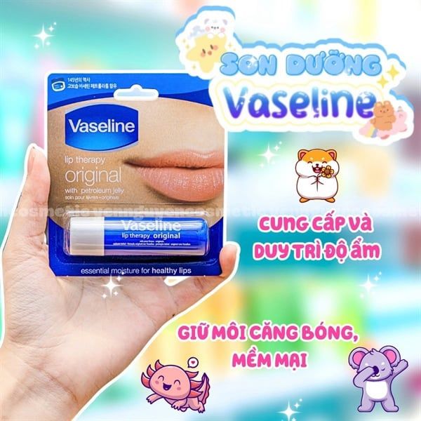 Son dưỡng môi hồng xinh Vaseline 4.8g ( Thỏi không màu)