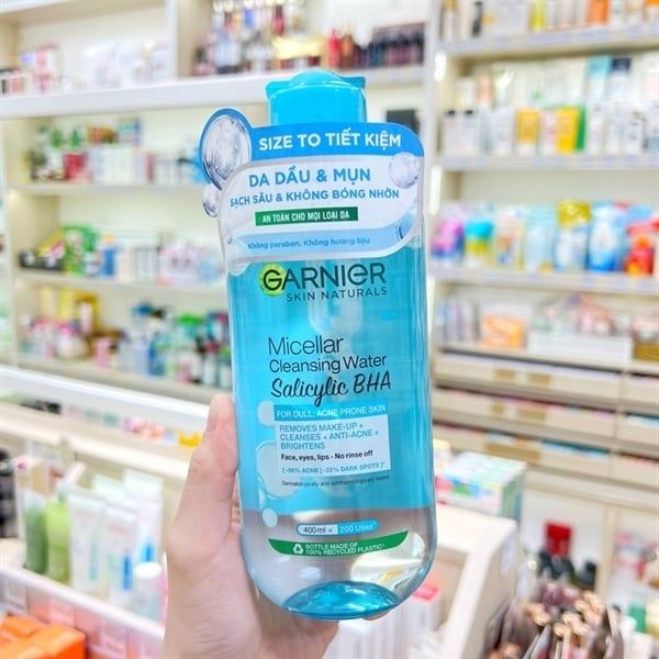 Nước Tẩy Trang Garnier Micellar Cleansing Water Salicylic BHA Da Dầu, Mụn 400ml #Xanh Dương