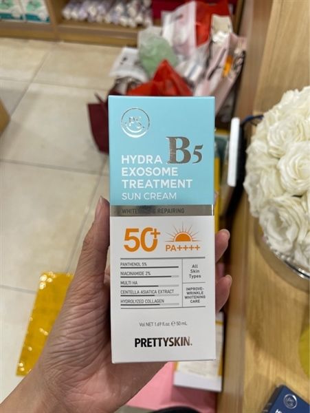 Kem chông nắng Prettyskin B5 xanh nhạt