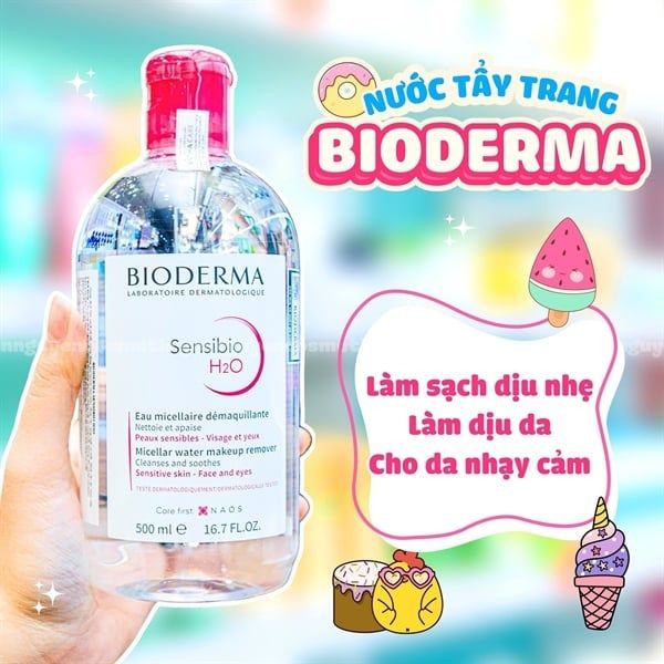 Bioderma -sesibio H2O 500ml (Hồng)