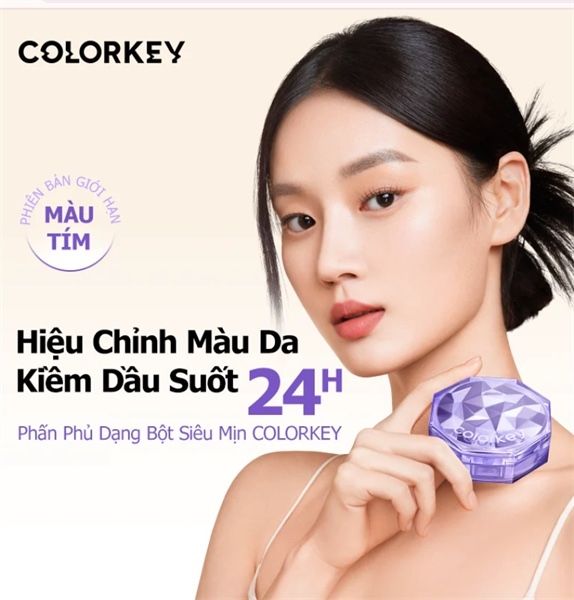 Phấn phủ Colorkey limited C03 (Tím)