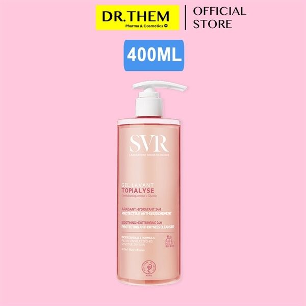 Sữa rữa mặt SVR Topialyse Gel Lavant Dành Cho Da Khô Và Nhạy Cảm 400ml ( Hồng)
