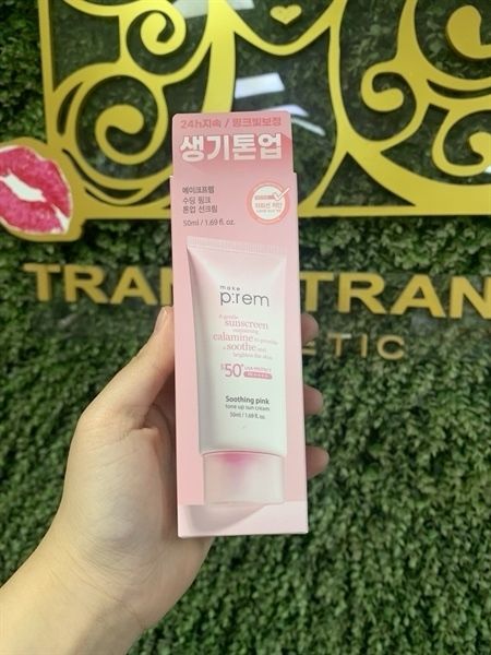 Kem chống nắng make prem Màu Hồng Nâng tone