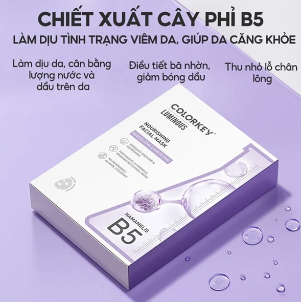 Mặt Nạ Dưỡng Ẩm Dịu Da Thảo Dược Đông Y Colorkey Replenishing Facial Mask ( Tím)