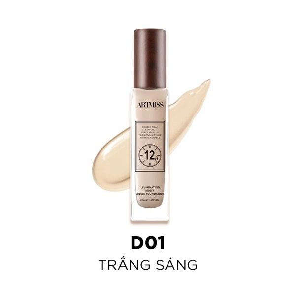 Kem nền 12h ARTMISS lâu trôi 40ml mã màu D01