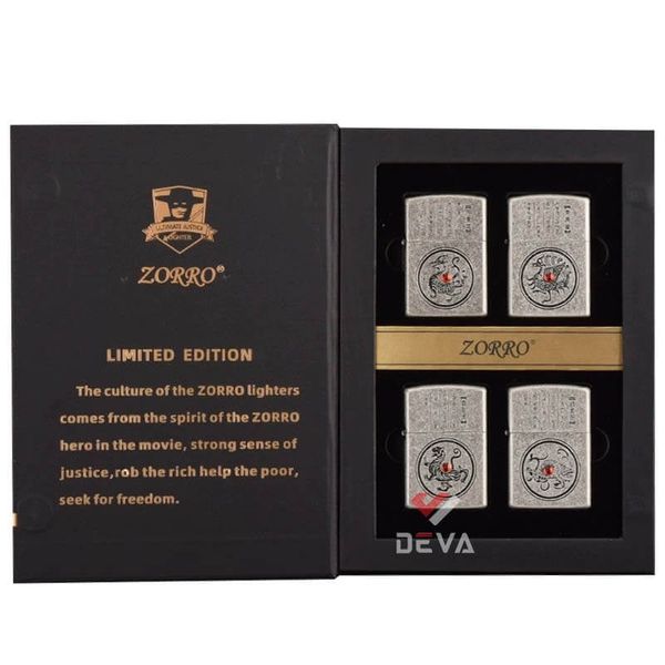 Set Bật Lửa Zorro Tứ Đại Thần Thú Cổ Đại Bản Giới Hạn Z151