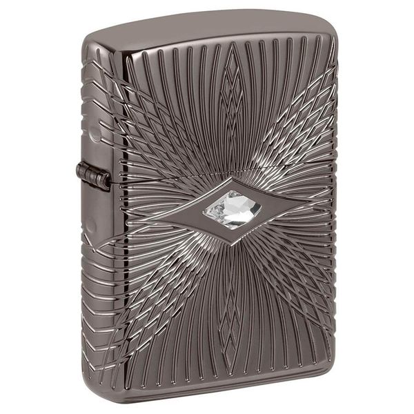 Zippo Armor luxury khắc MultiCut Đính Đá Crystal Black Ice Z149
