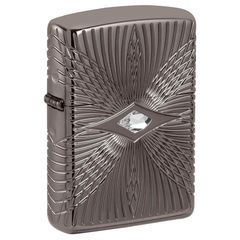 Zippo Armor luxury khắc MultiCut Đính Đá Crystal Black Ice Z149