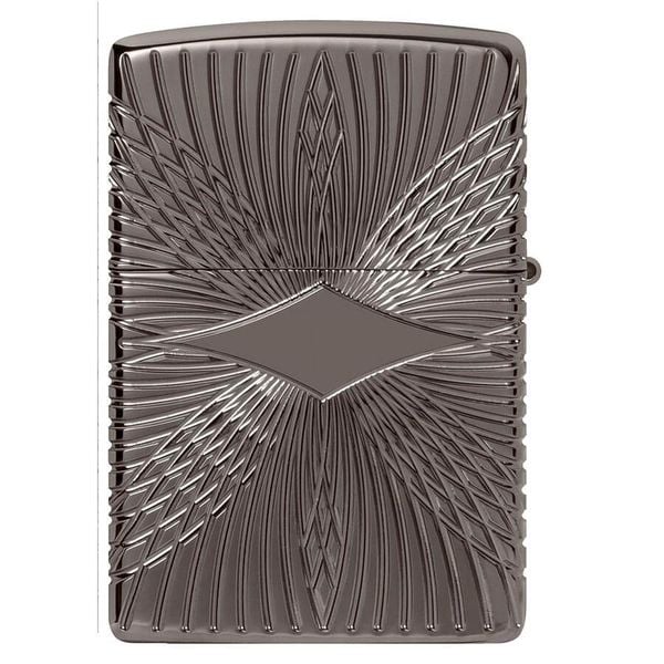 Zippo Armor luxury khắc MultiCut Đính Đá Crystal Black Ice Z149