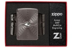 Zippo Armor luxury khắc MultiCut Đính Đá Crystal Black Ice Z149
