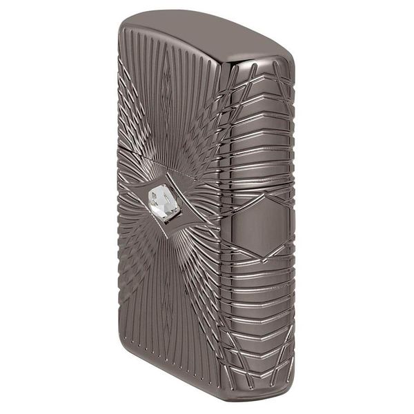 Zippo Armor luxury khắc MultiCut Đính Đá Crystal Black Ice Z149
