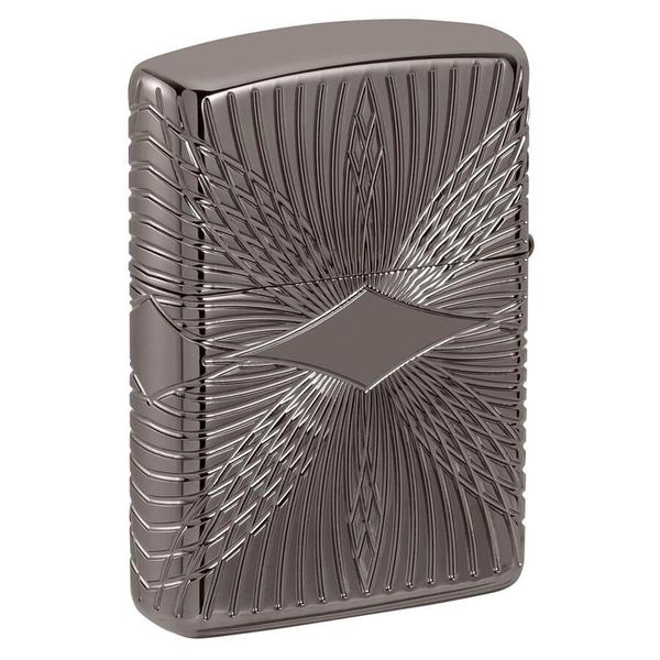 Zippo Armor luxury khắc MultiCut Đính Đá Crystal Black Ice Z149