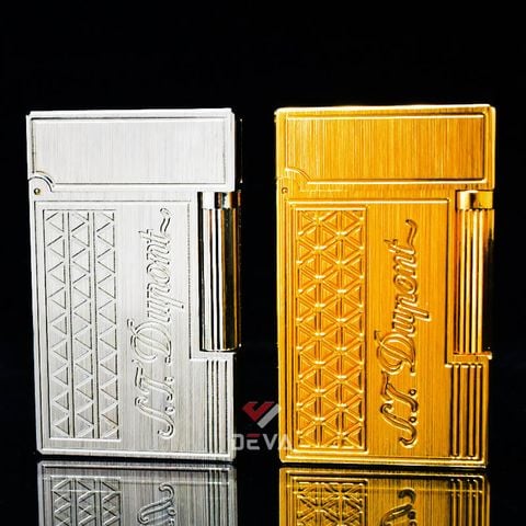 Bật lửa Dupont kẻ vàng vuông D34