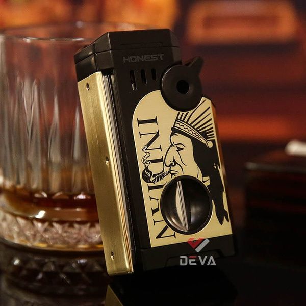 Bật lửa gas Honest khò 5 tia kèm bộ dụng cụ chuyên dụng cho Cigar BCZ865