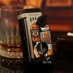 Bật lửa gas Honest khò 5 tia kèm bộ dụng cụ chuyên dụng cho Cigar BCZ865