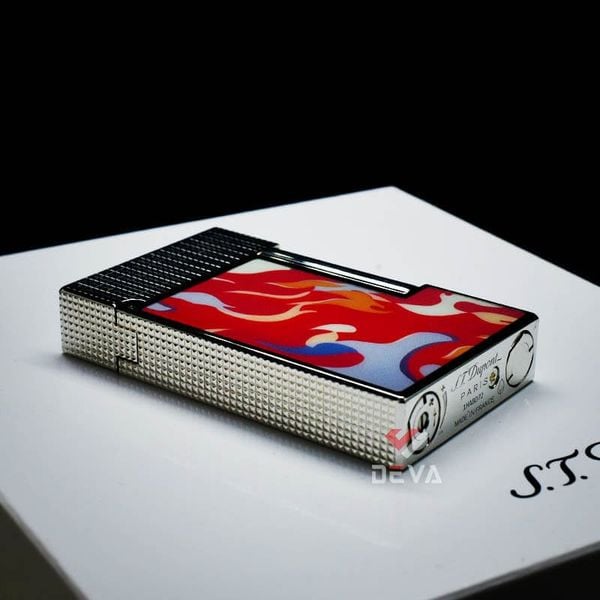 Dupont Hồng Kông Sơn Mài Hoa Văn Nguỵ Trang Camo Ngọn Lửa D206