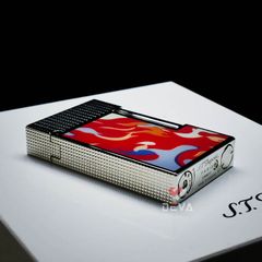 Dupont Hồng Kông Sơn Mài Hoa Văn Nguỵ Trang Camo Ngọn Lửa D206