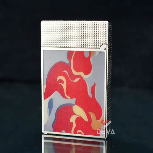 Dupont Hồng Kông Sơn Mài Hoa Văn Nguỵ Trang Camo Ngọn Lửa D206