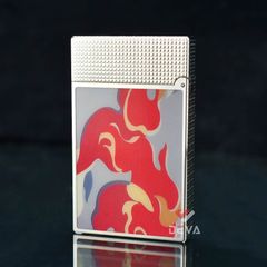 Dupont Hồng Kông Sơn Mài Hoa Văn Nguỵ Trang Camo Ngọn Lửa D206