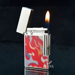 Dupont Hồng Kông Sơn Mài Hoa Văn Nguỵ Trang Camo Ngọn Lửa D206