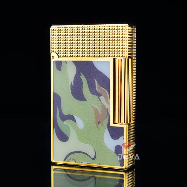 Dupont Hồng Kông Sơn Mài Hoa Văn Nguỵ Trang Camo Ngọn Lửa D206