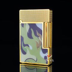 Dupont Hồng Kông Sơn Mài Hoa Văn Nguỵ Trang Camo Ngọn Lửa D206