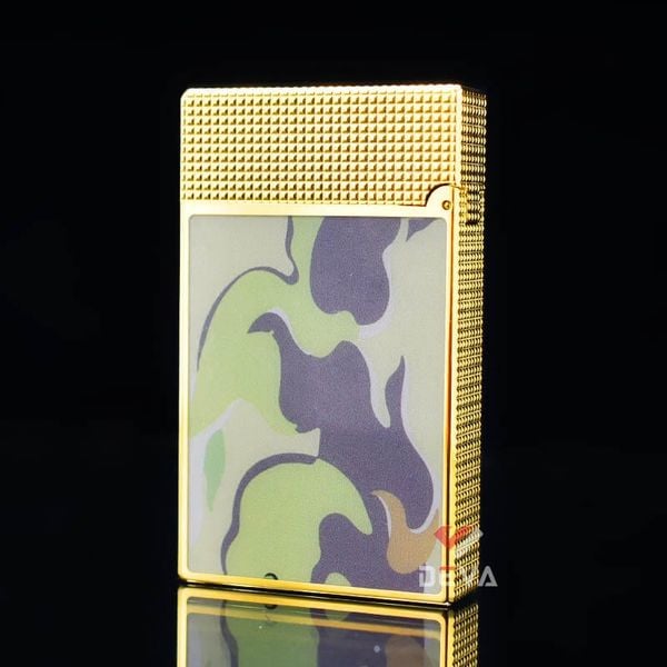Dupont Hồng Kông Sơn Mài Hoa Văn Nguỵ Trang Camo Ngọn Lửa D206