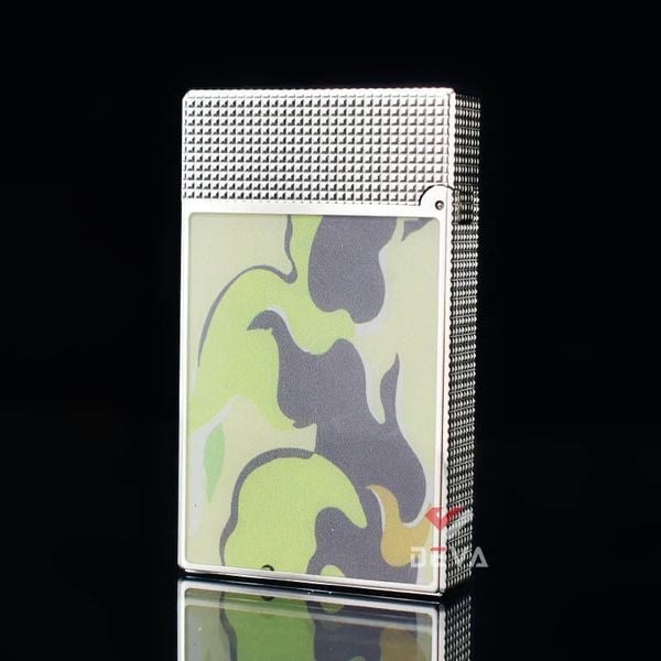Dupont Hồng Kông Sơn Mài Hoa Văn Nguỵ Trang Camo Ngọn Lửa D206