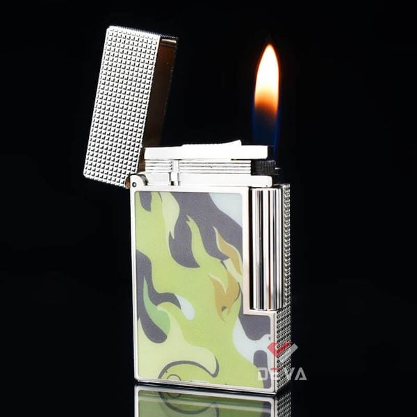 Dupont Hồng Kông Sơn Mài Hoa Văn Nguỵ Trang Camo Ngọn Lửa D206