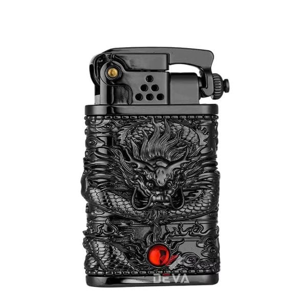 Bật lửa xăng đá Zorro đánh lửa tự động ốp hình rồng 3D Z602-101