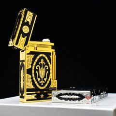 Dupont Xăng Đá Sơn Mài Đen Hoa Văn Hoàng Gia Cổ Điển Châu Âu D08-DX