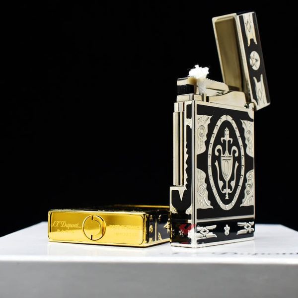 Dupont Xăng Đá Sơn Mài Đen Hoa Văn Hoàng Gia Cổ Điển Châu Âu D08-DX