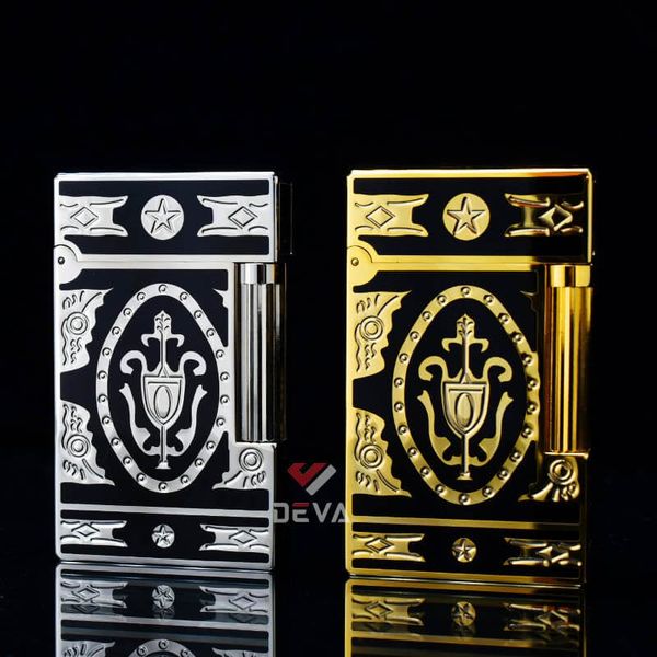 Dupont Xăng Đá Sơn Mài Đen Hoa Văn Hoàng Gia Cổ Điển Châu Âu D08-DX