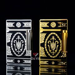 Dupont Xăng Đá Sơn Mài Đen Hoa Văn Hoàng Gia Cổ Điển Châu Âu D08-DX