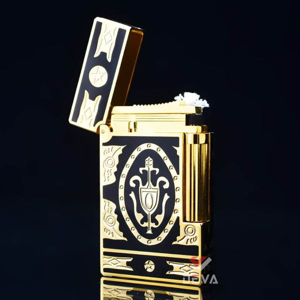 Dupont Xăng Đá Sơn Mài Đen Hoa Văn Hoàng Gia Cổ Điển Châu Âu D08-DX