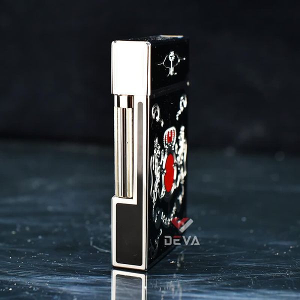 Dupont Xăng Đá Sơn Mài Đen Hoa Văn Hoàng Gia Châu Âu DX33