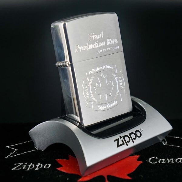 Zippo Canada 2002 – Bản Mạ Bạc Silver Plate – Đời XVIII – Hàng Sưu Tầm Cuối Cùng C96
