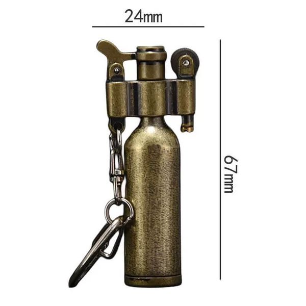 Bật lửa xăng đá chính hãng Dolphin móc khóa hình chai rượu HY-739