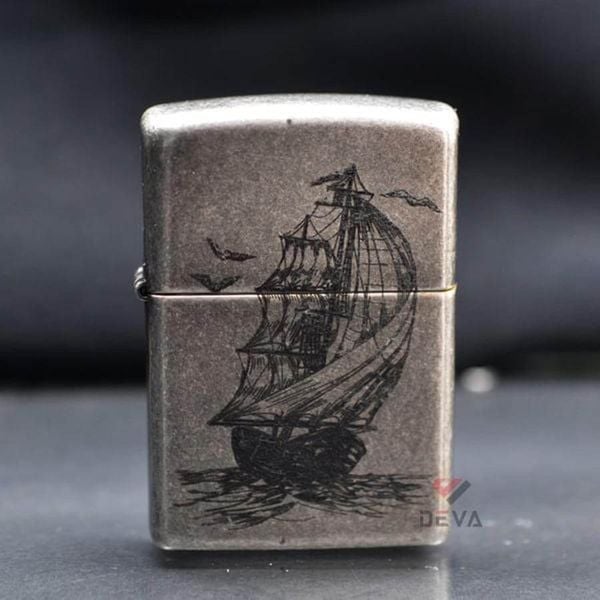 Zippo đồng khắc hình thuyền ZK160