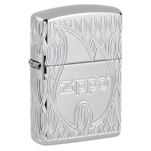 Zippo Flame Design Multicut Armor Luxury – High Polish Chrome (Chính hãng Zippo, Mỹ) Z21
