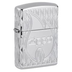 Zippo Flame Design Multicut Armor Luxury – High Polish Chrome (Chính hãng Zippo, Mỹ) Z21