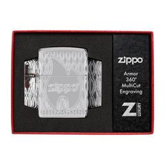 Zippo Flame Design Multicut Armor Luxury – High Polish Chrome (Chính hãng Zippo, Mỹ) Z21