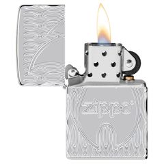 Zippo Flame Design Multicut Armor Luxury – High Polish Chrome (Chính hãng Zippo, Mỹ) Z21