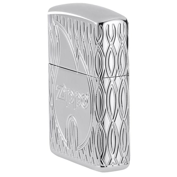 Zippo Flame Design Multicut Armor Luxury – High Polish Chrome (Chính hãng Zippo, Mỹ) Z21